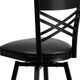 Black Vinyl Seat/Black Metal Frame |#| Black inchXinch Back Swivel Metal Barstool - Black Vinyl Seat