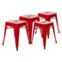 18 Inch Table Height Indoor Stackable Metal Dining Stool - Set of 4