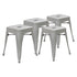 18 Inch Table Height Indoor Stackable Metal Dining Stool - Set of 4