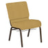 21''W Church Chair in Arches Fabric with Book Rack - Gold Vein Frame