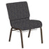 21''W Church Chair in Circuit Fabric with Book Rack - Gold Vein Frame