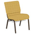 21''W Church Chair in Lancaster Fabric with Book Rack - Gold Vein Frame