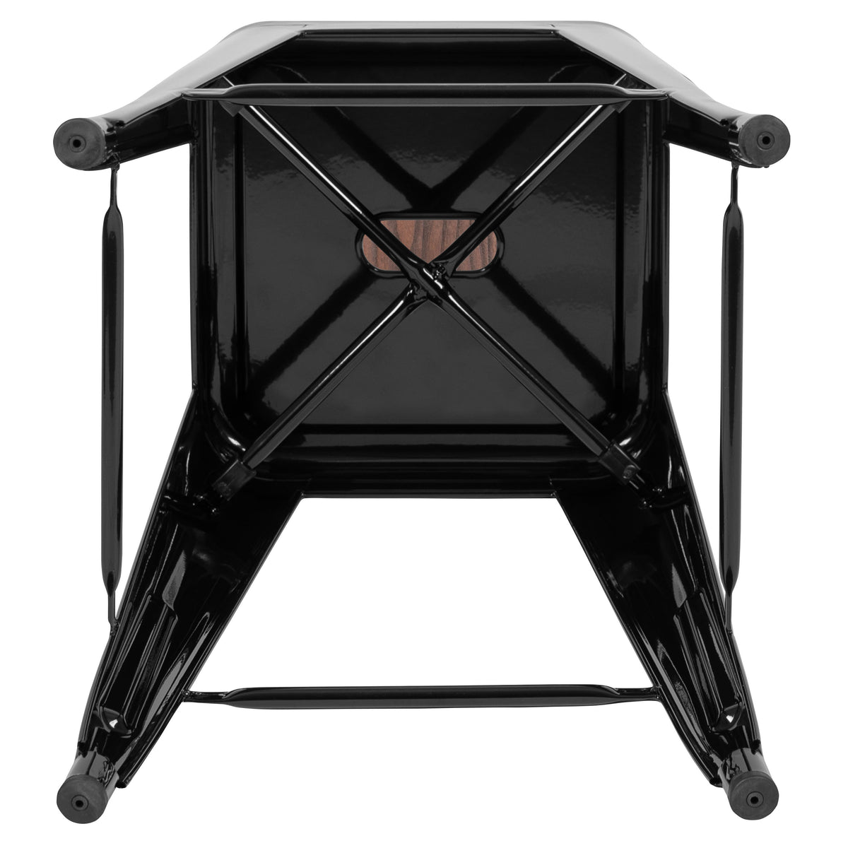 Black |#| 4 Pack 24inch High Metal Indoor Counter Bar Stool - Stackable Stool, Black