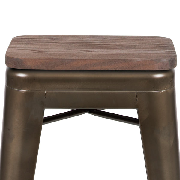 Gun Metal |#| 4 Pack 24inch High Metal Indoor Counter Bar Stool - Stackable Stool, Gun Metal Gray