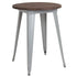 24" Round Metal Indoor Table with Rustic Wood Top