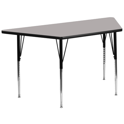 29''W x 57''L Trapezoid HP Laminate Activity Table - Standard Height Adjustable Legs