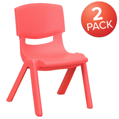2 Pack Plastic Stackable School Chair with 10.5