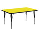 Yellow |#| 30inchW x 60inchL Rectangular Yellow HP Laminate Adjustable Activity Table