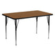Oak |#| 30inchW x 60inchL Rectangular Oak HP Laminate Activity Table - Height Adjustable Legs