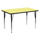 Yellow |#| 30inchW x 60inchL Rectangular Yellow Thermal Laminate Adjustable Activity Table