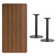 Walnut |#| 30inch x 60inch Rectangular Walnut Laminate Table Top & 18inch Round Table Height Bases