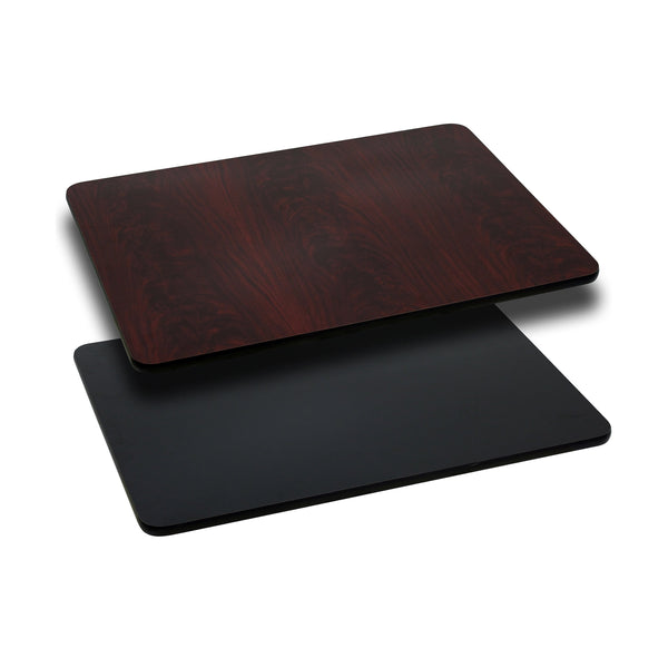 Black/Mahogany |#| 30inch x 48inch Rectangular Table Top with Black or Mahogany Reversible Laminate Top