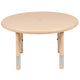 Natural |#| 33inch Round Natural Plastic Height Adjustable Activity Table - School Table for 4
