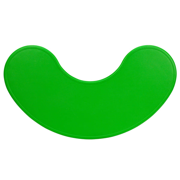 Green |#| 35inchW x 65inchL Half-Moon Green Plastic Height Adjustable Activity Table
