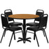 36'' Round Laminate Table Set with X-Base and 4 Trapezoidal Back Banquet Chairs