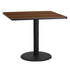 36'' Square Laminate Table Top with 24'' Round Table Height Base