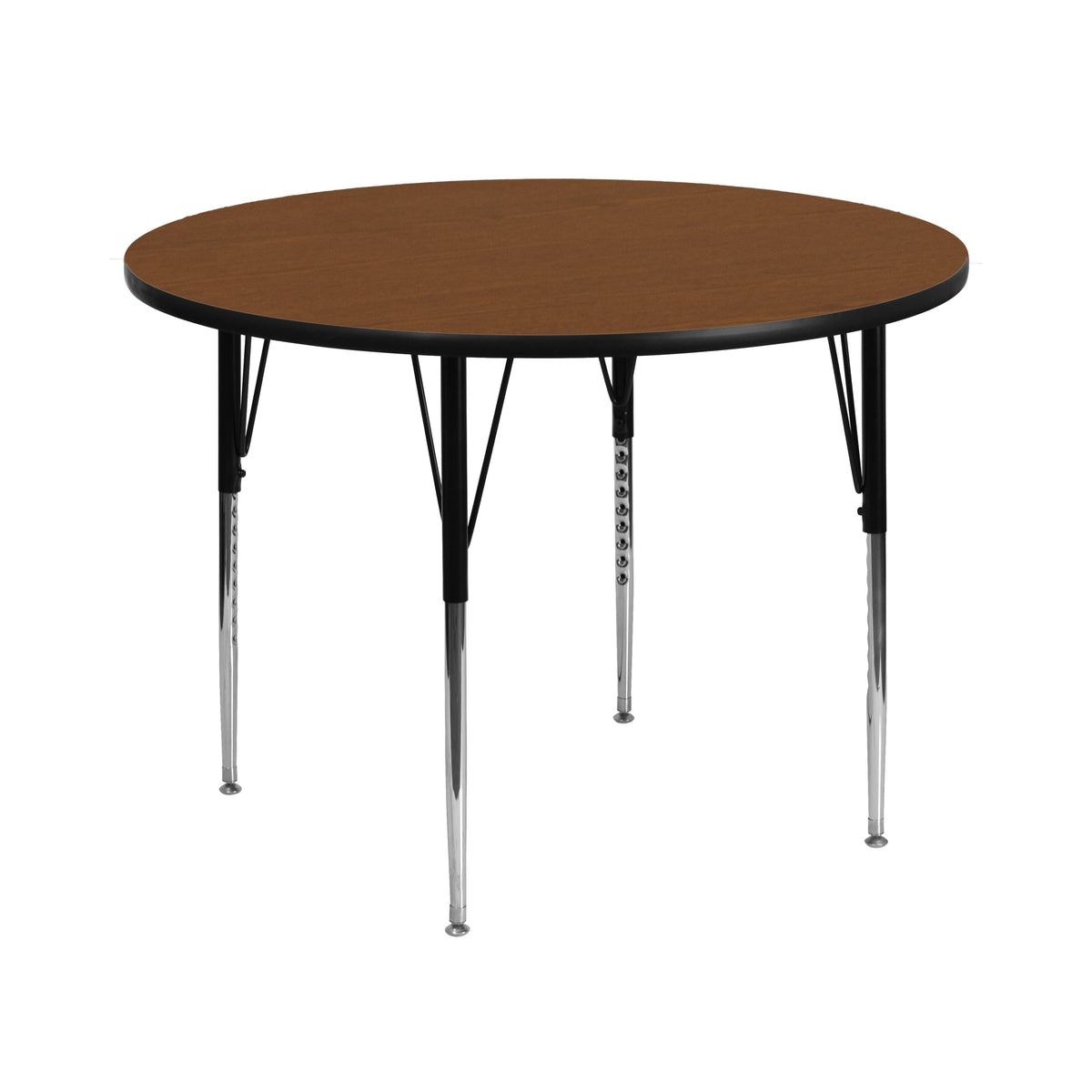 Oak |#| 42inch Round Oak HP Laminate Activity Table - Standard Height Adjustable Legs