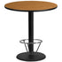 42'' Round Laminate Table Top with 24'' Round Bar Height Table Base and Foot Ring