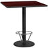 42'' Square Laminate Table Top with 24'' Round Bar Height Table Base and Foot Ring