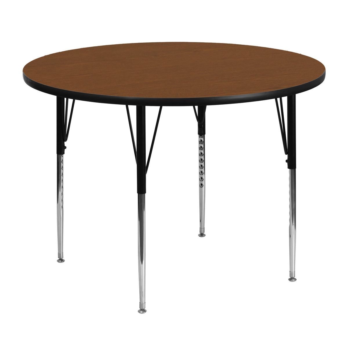 Oak |#| 48inch Round Oak HP Laminate Activity Table - Standard Height Adjustable Legs