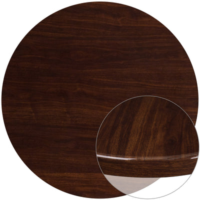 48'' Round High-Gloss Resin Table Top with 2'' Thick Drop-Lip