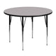 Gray |#| 48inch Round Grey Thermal Laminate Activity Table - Standard Height Adjustable Legs