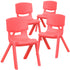 4 Pack Plastic Stackable School Chair with 12'' Seat Height