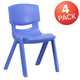 Blue |#| 4 Pack Blue Plastic Stack School Chair with 15.5inchH Seat, 3rd-7th School Chair