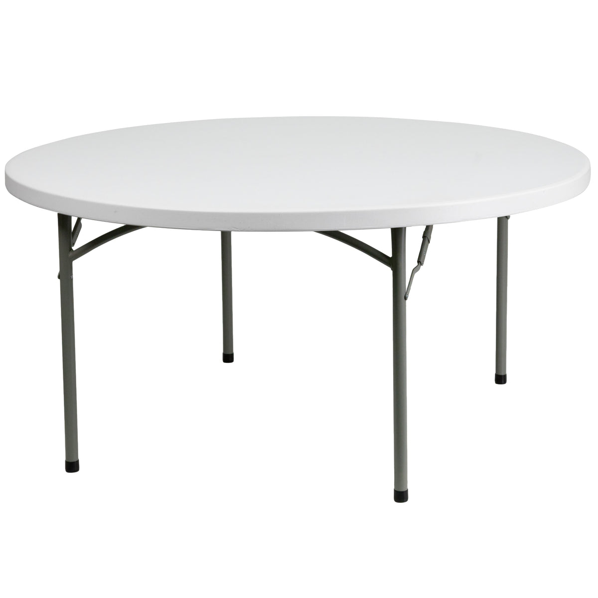 5-Foot Round Plastic Folding Event Table w/ 2inch Thick White Surface