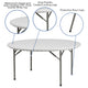 5-Foot Round Granite White Plastic Folding Table - Banquet / Event Folding Table