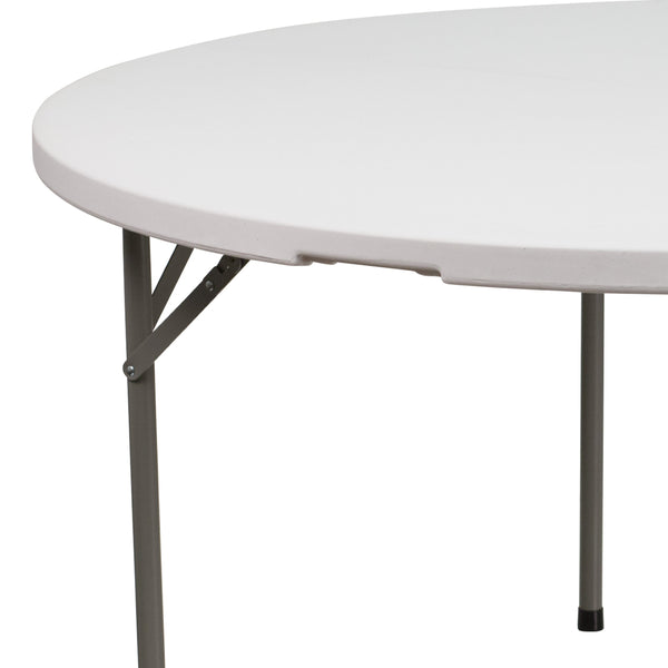 5-Foot Round White Plastic Folding Table - Banquet / Event Folding Table