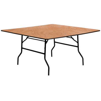 5-Foot Square Wood Folding Banquet Table