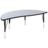 60" Half Circle Wave Flexible Collaborative Thermal Laminate Activity Table - Height Adjustable Short Legs
