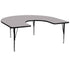 60''W x 66''L Horseshoe Thermal Laminate Activity Table - Height Adjustable Short Legs