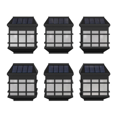 6 Pack Wall Mount LED Solar Lights - Weather Resistant Decorative Solar Powered Lights - Deck and Fencing Solar Lights