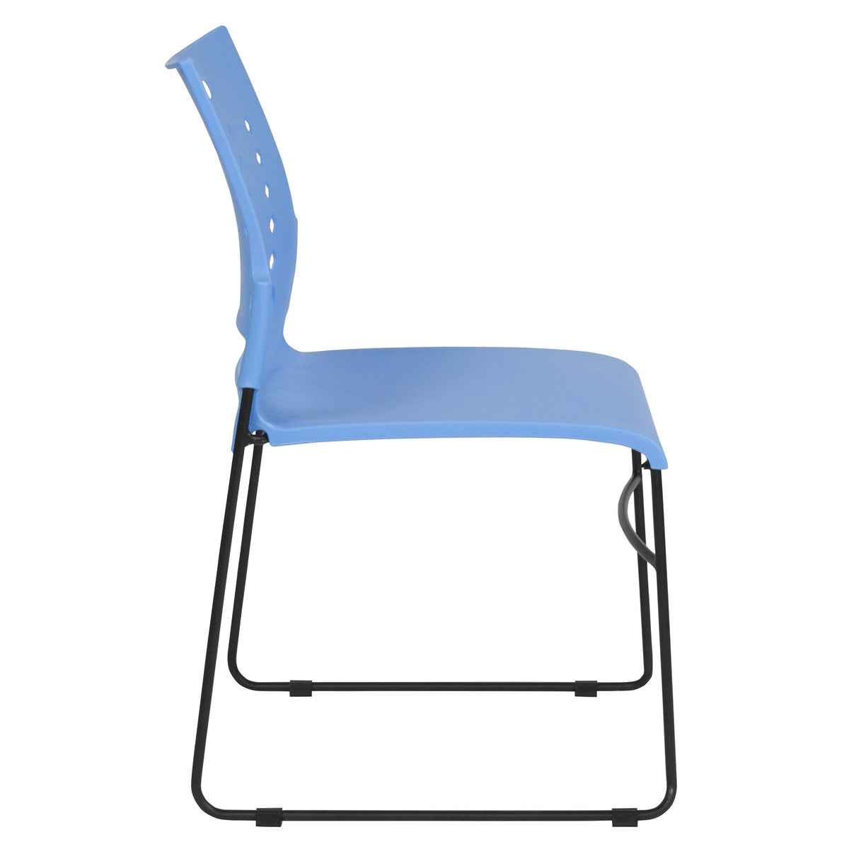 Blue |#| 881 lb. Capacity Blue Sled Base Stack Chair with Carry Handle and Air-Vent Back