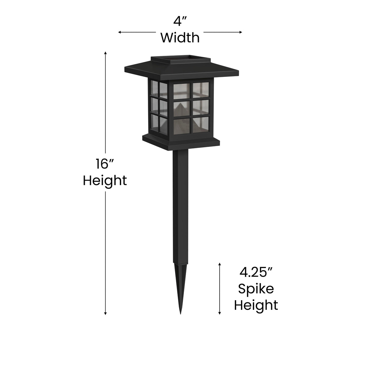 Black |#| All-Weather Lantern Design Solar Powered LED Landscape Lights in Black