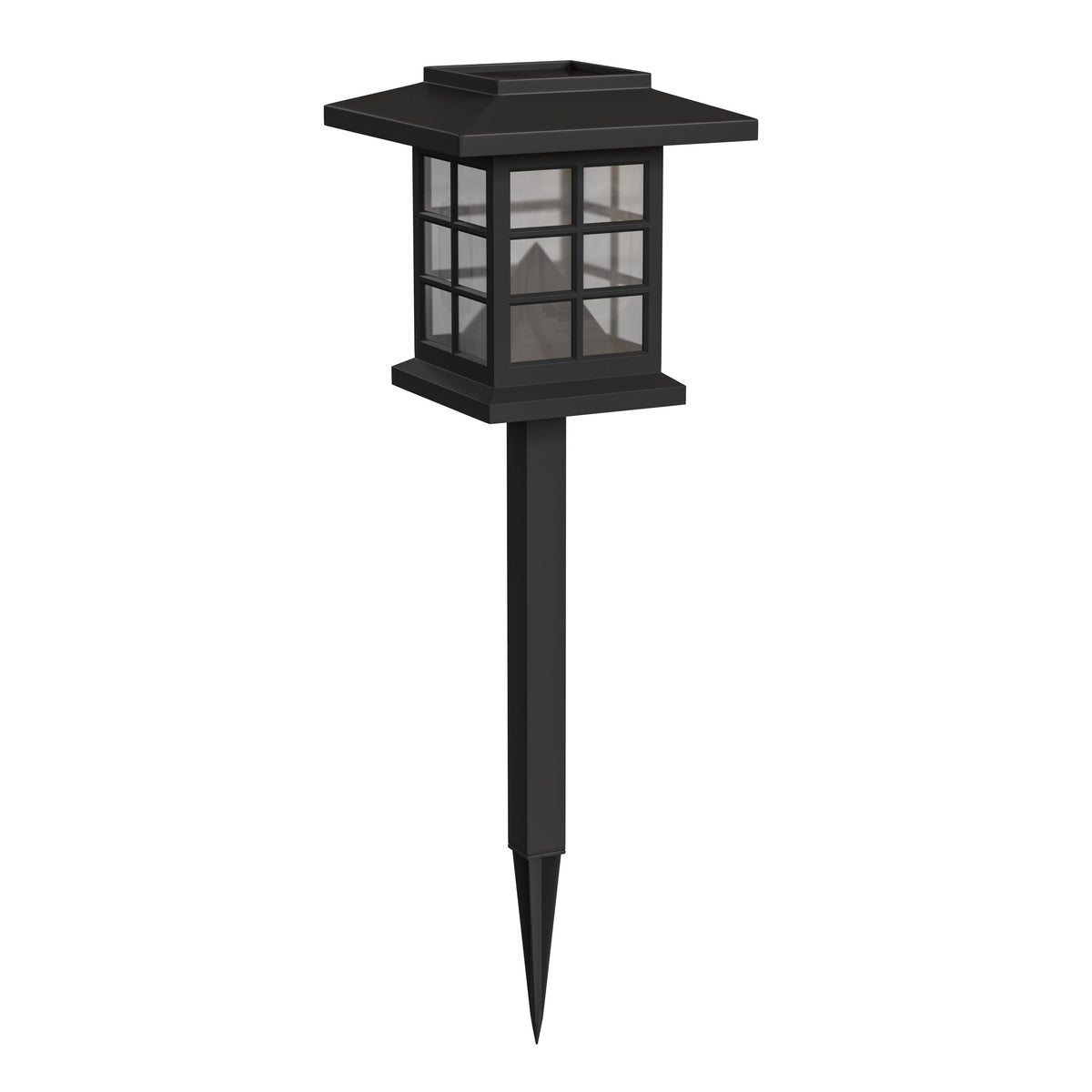 Black |#| All-Weather Lantern Design Solar Powered LED Landscape Lights in Black