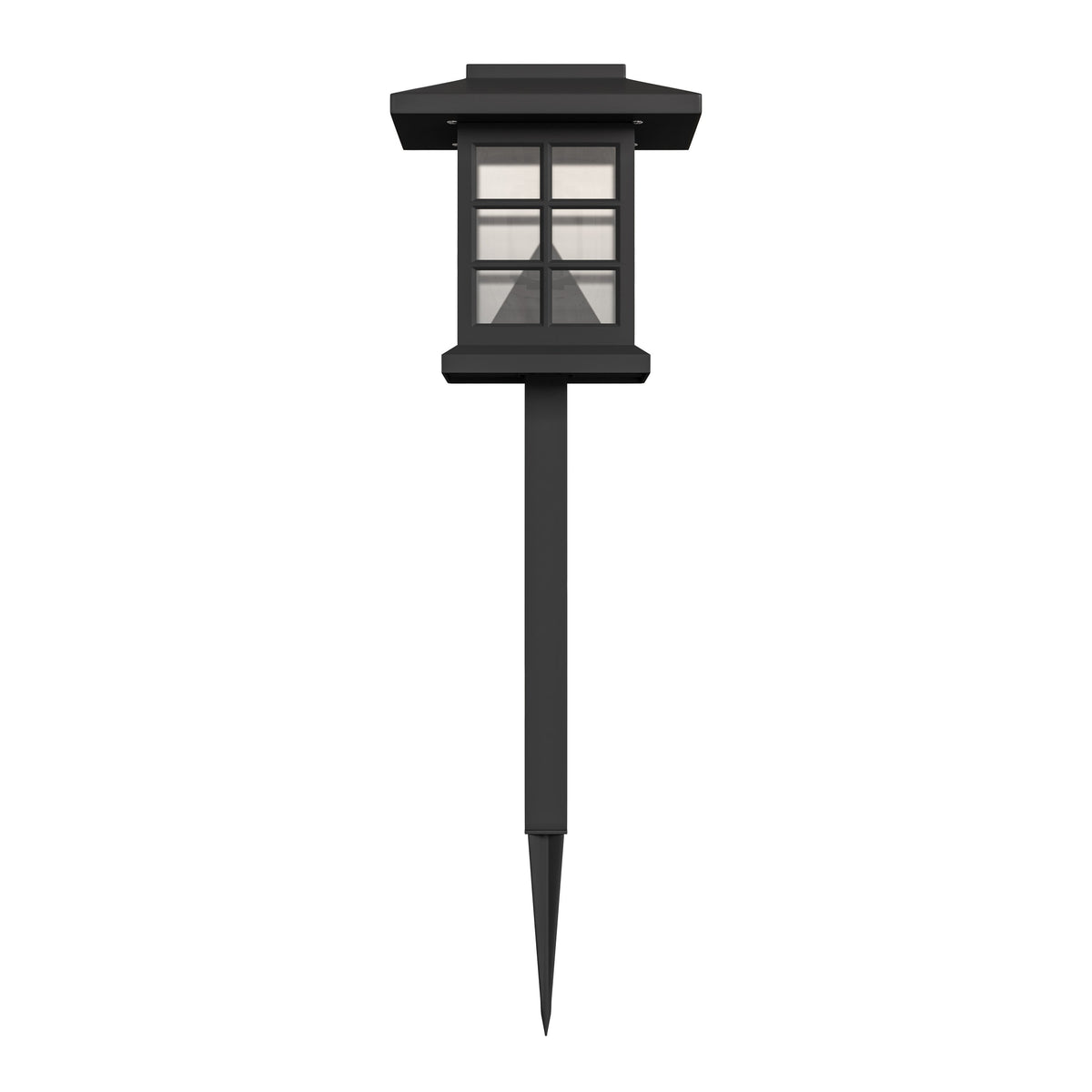 Black |#| All-Weather Lantern Design Solar Powered LED Landscape Lights in Black