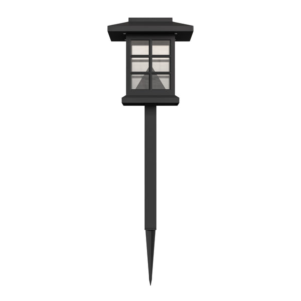Black |#| All-Weather Lantern Design Solar Powered LED Landscape Lights in Black
