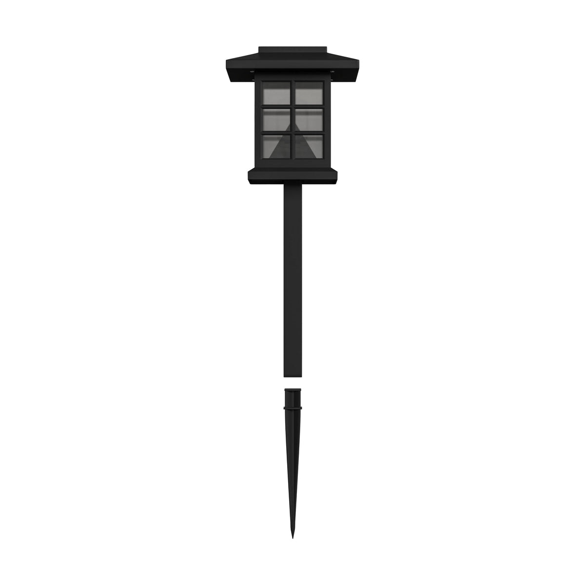 Black |#| All-Weather Lantern Design Solar Powered LED Landscape Lights in Black