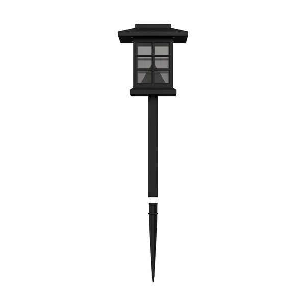 Black |#| All-Weather Lantern Design Solar Powered LED Landscape Lights in Black