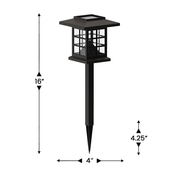 Brown |#| All-Weather Lantern Design Solar Powered LED Landscape Lights in Brown