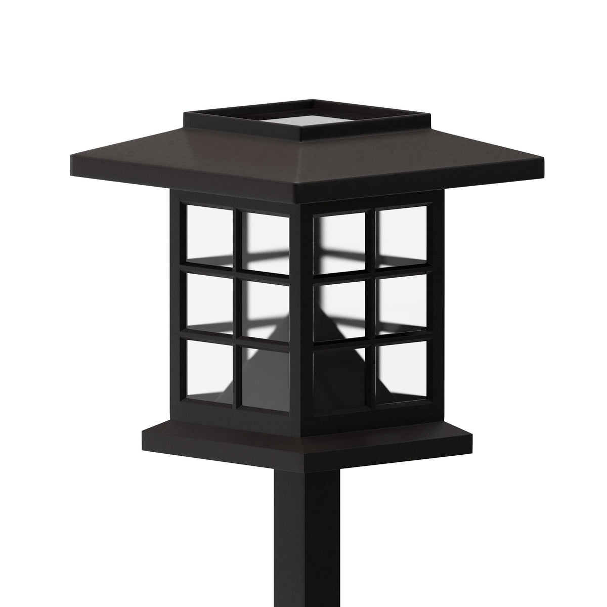 Brown |#| All-Weather Lantern Design Solar Powered LED Landscape Lights in Brown