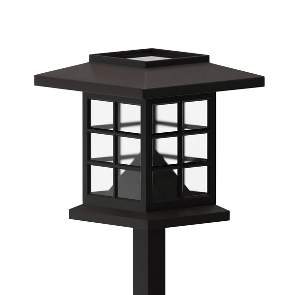 Brown |#| All-Weather Lantern Design Solar Powered LED Landscape Lights in Brown