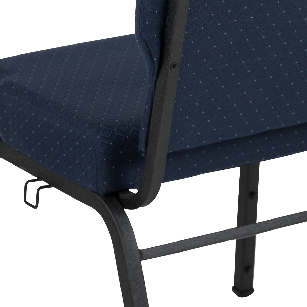Cobalt Fabric/Black Frame |#| 20.5inch Cobalt Molded Foam Stacking Church Chair