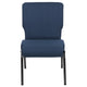 Navy Fabric/Silver Vein Frame |#| 20.5inch Navy Molded Foam Stacking Church Chair