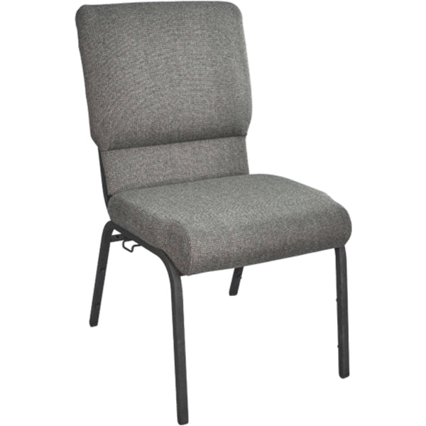 Charcoal Gray Fabric/Silver Vein Frame |#| Charcoal Gray Church Chair 18.5 in. Wide