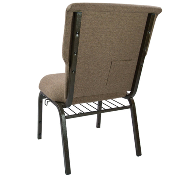 Mixed Tan Fabric/Gold Vein Frame |#| Mixed Tan Discount Church Chair - 21 in. Wide