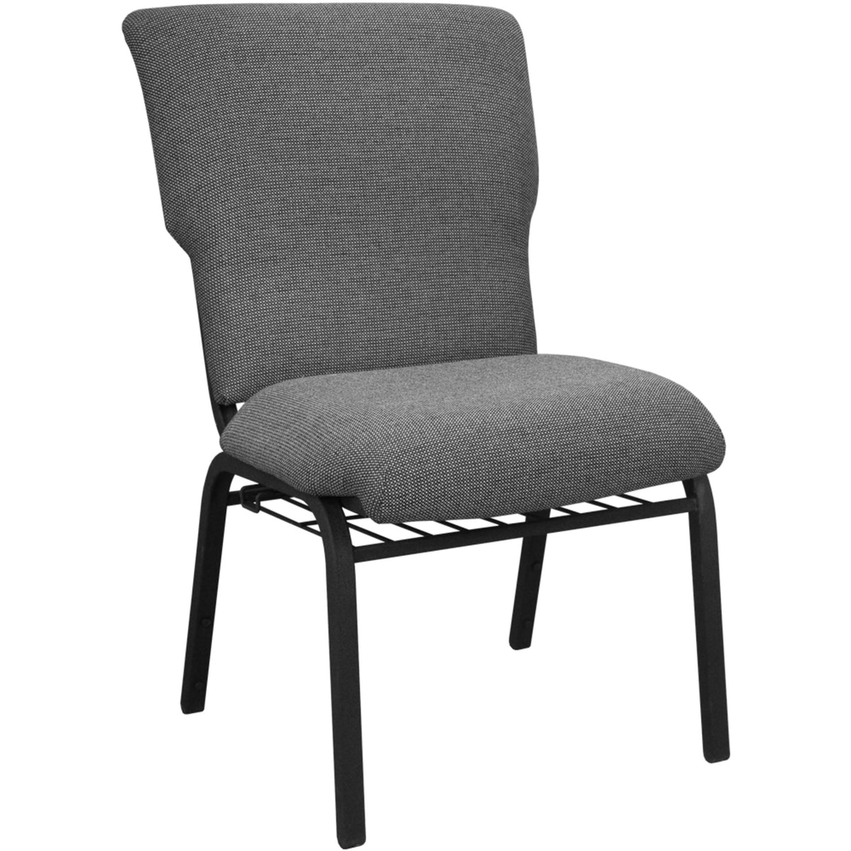Black Marble Fabric/Black Frame |#| Black Marble Discount Church Chair - 21 in. Wide